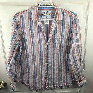 Frank & Eileen "Eileen" Striped Linen Shirt Large